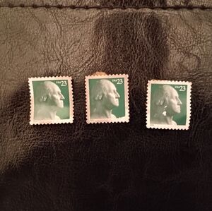3/$10 🌟 Lot Of 3 USA 23 Cent Stamp Green George Washington Unstamped front